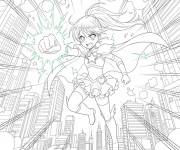 Coloriage Nao Midorikawa, la force scintillante verte