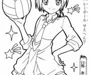 Coloriage Nao Midorikawa tenant un ballon