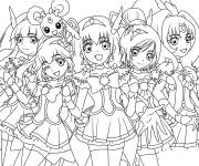 Coloriage Personnages de Glitter Force