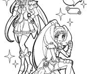 Coloriage Princesses Miyuki et Nao de monde de manga