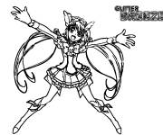 Coloriage Reika Aoki ouvrant sa main