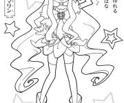 Coloriage Reika Aoki te salue