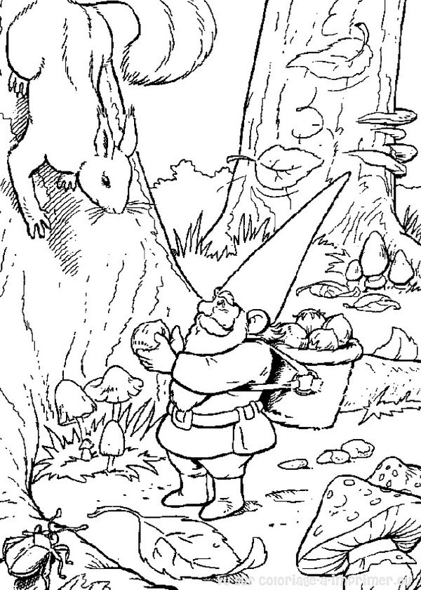 Coloriage et dessins gratuits Ecureuil et Gnomes à imprimer