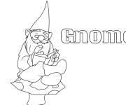 Coloriage Gnome &agrave; barbe blanche