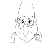 Coloriage Gnome au bonnet rouge