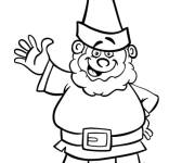 Coloriage Gnome avec barbe te salue