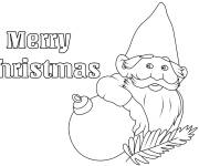 Coloriage Gnome de No&euml;l