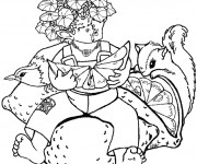 Coloriage Gnome mange  du citron