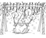 Coloriage Gnome s'amuse pendant le No&euml;l
