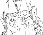 Coloriage Gnomes amoureux