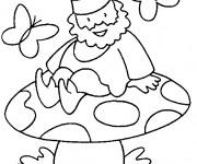 Coloriage Gnomes dans la nature dessin anim&eacute;