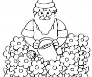 Coloriage et dessins gratuit Gnomes dans le jardin à imprimer