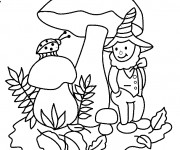 Coloriage Gnomes et coccinelle