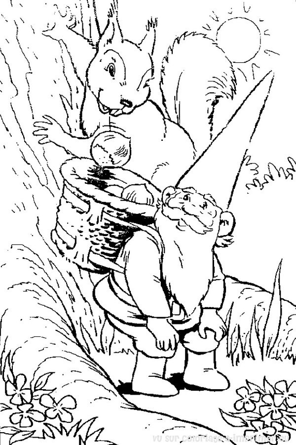 Coloriage et dessins gratuits Gnomes et écureuil gratuitement à imprimer