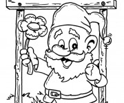 Coloriage Gnomes sourit en ligne