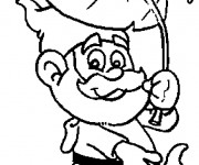 Coloriage Gnomes sous la pluie