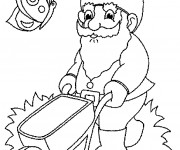 Coloriage Gnomes travaille facile