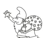 Coloriage le gnome collecte les &eacute;toiles