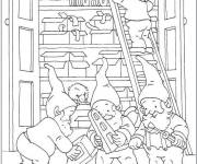 Coloriage Les gnomes avec des cadeaux