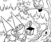 Coloriage P&egrave;re et m&egrave;re gnomes dans la foret