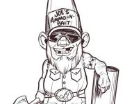 Coloriage un gnome guerrier en noir et blanc