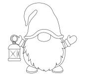 Coloriage Un nain de No&euml;l