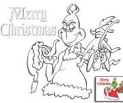 Coloriage Carte de v&oelig;ux Grinch pour Noel