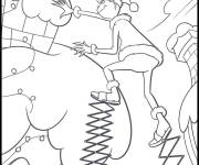 Coloriage Grinch a un plan pour voler les maisons
