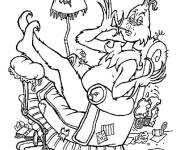 Coloriage Grinch aime se reposer apr&egrave;s le vol des cadeaux