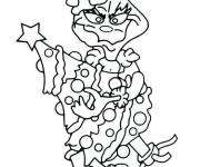 Coloriage Grinch apporte le sapin de no&euml;l