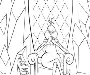 Coloriage Grinch assis sur la chaise
