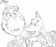 Coloriage et dessins gratuit Grinch avec son ami chien à imprimer