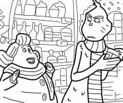 Coloriage Grinch dans le magasin