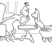 Coloriage Grinch et Max &agrave; la table