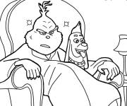 Coloriage Grinch et Max sur la chaise