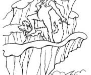 Coloriage et dessins gratuit Grinch et Max sur la montagne à imprimer