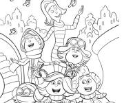 Coloriage La famille Lou s'amusent pendant le no&euml;l
