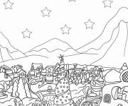 Coloriage La ville de Whoville du Grinch