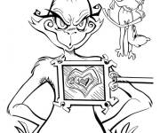 Coloriage Le bon c&oelig;ur de Grinch
