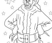 Coloriage Le Grinch v&ecirc;tu d'une tenue de P&egrave;re No&euml;l