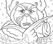 Coloriage Le visage du Grinch effrayant