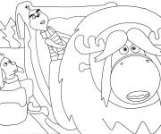 Coloriage Les aventures de Grinch et max avec le cerf