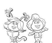Coloriage Les enfant Lou en chantant