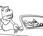 Coloriage Max et Grinch sur la voiture