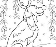 Coloriage Max le chien portant des bois