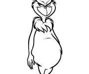 Coloriage Personnage Grinch avec le regard m&eacute;chant