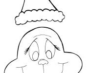 Coloriage et dessins gratuit Tête de Grinch et son chapeau de noel à imprimer