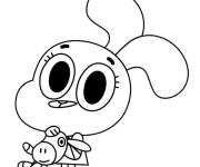 Coloriage et dessins gratuit Anais avec son jouet en ligne à imprimer