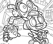 Coloriage Darwin effray&eacute; s'accroche &agrave; Gumball