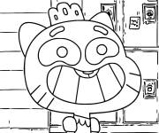 Coloriage Gumball a peur